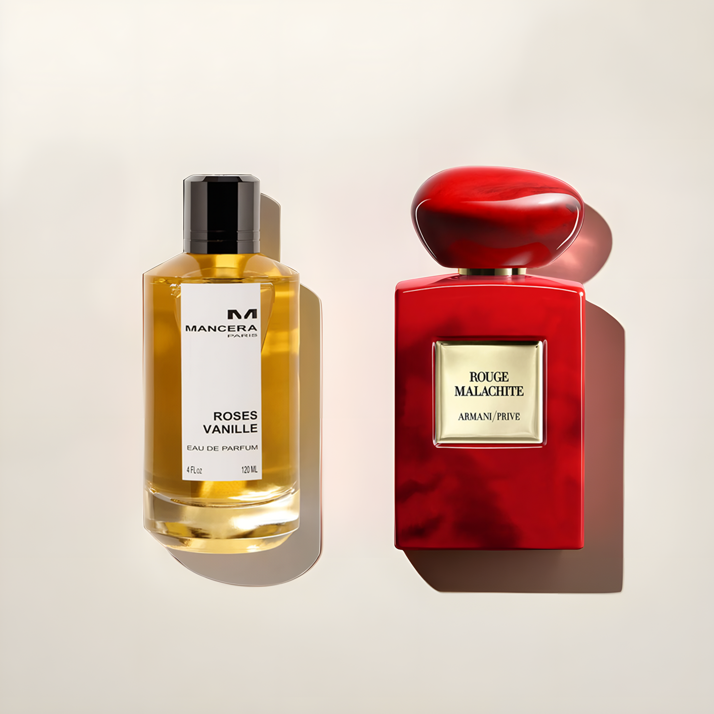 Luxury Perfume Duo: Armani Privé Rouge Malachite & Mancera Roses Vanille